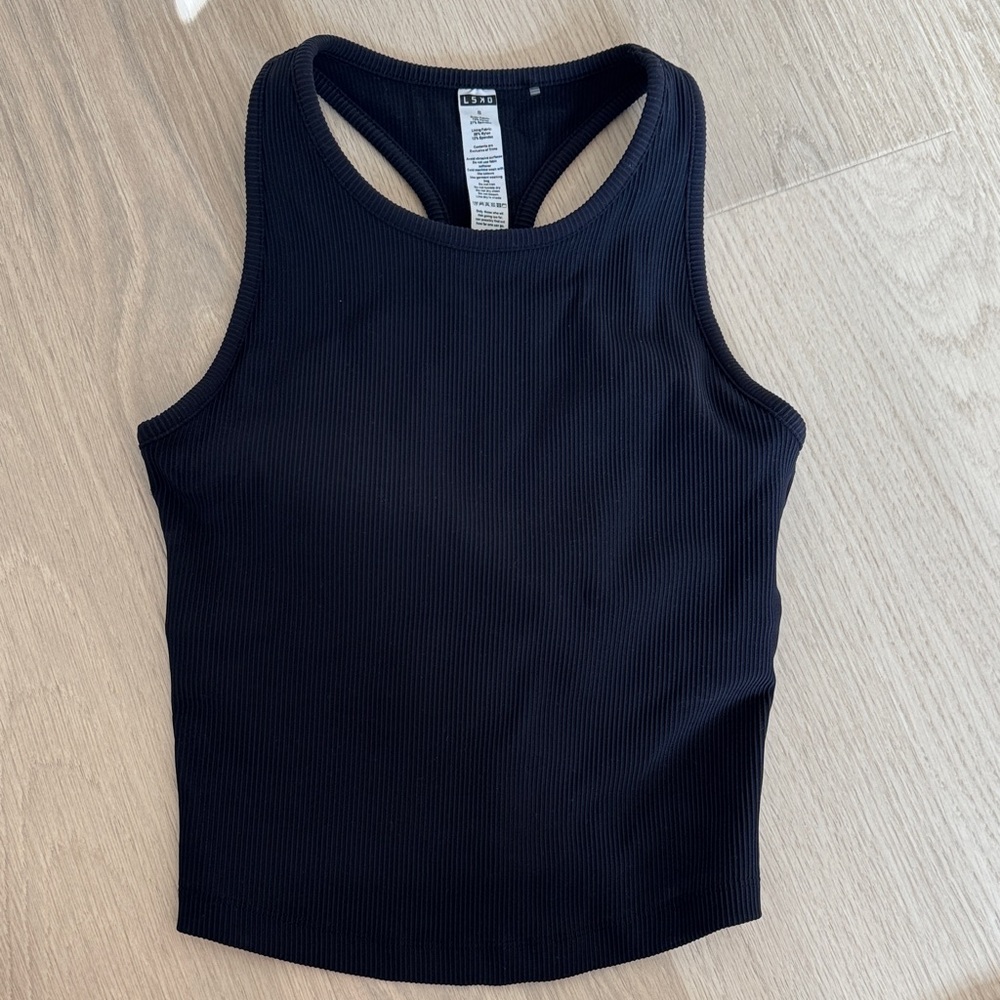 Black Ribbed Tank Top